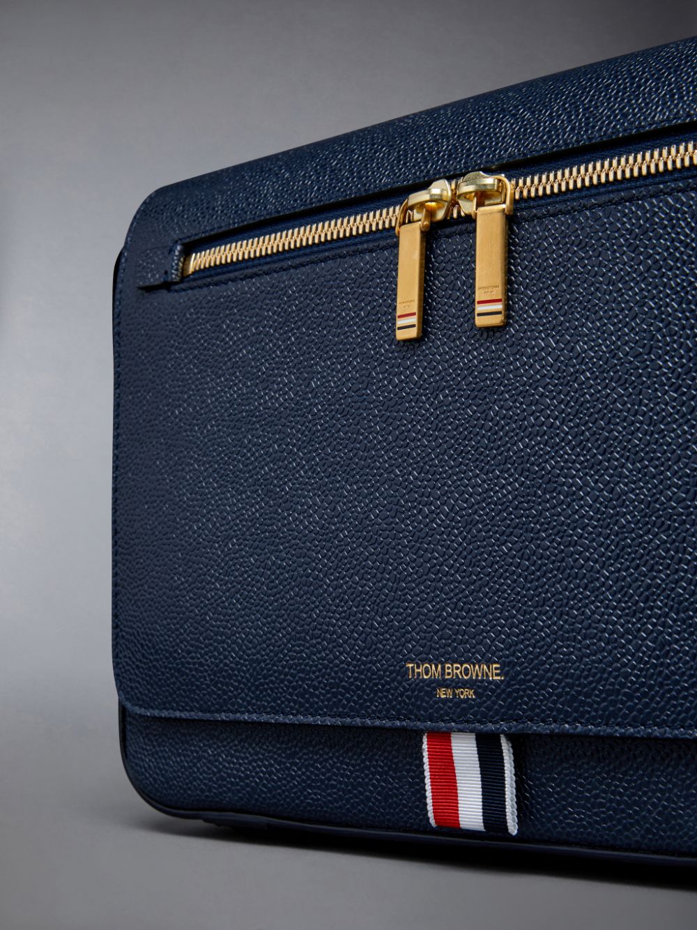 Thom Browne Pebble Grain Leather Reporter Women Shoulder Bags Blue | ZMJ83I63546