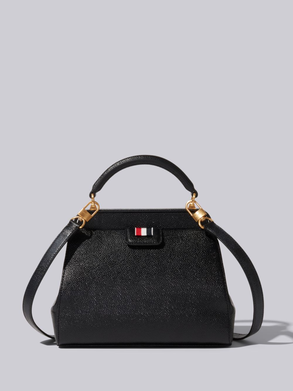 Thom Browne Pebble Grain Leather Small Doctor Women Tote Bags Black | TRH41B99978