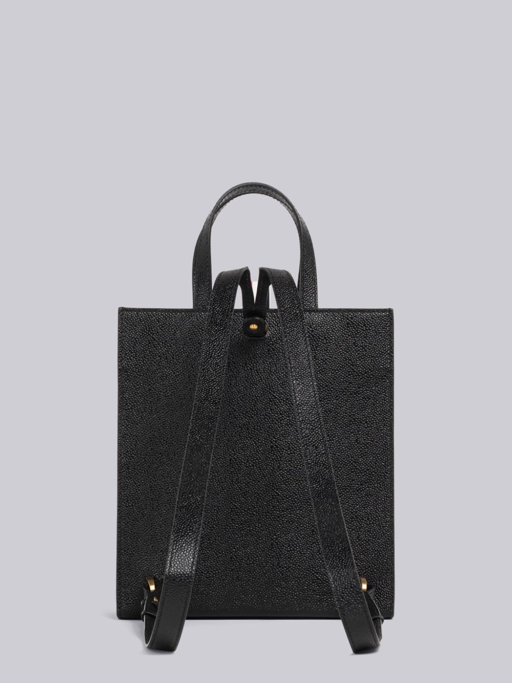 Thom Browne Pebble Grain Leather Small Multifunctional Backpack Men Tote Bags Black | QLC38U92339