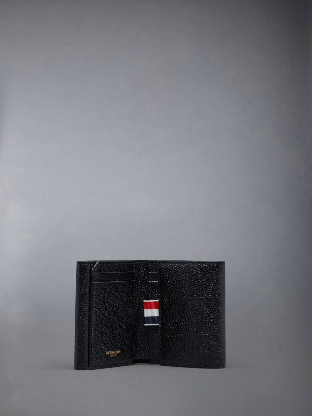 Thom Browne Pebble Grain Leather Small Purse With Coin Compartment Men Wallets Black | JHK98U26983