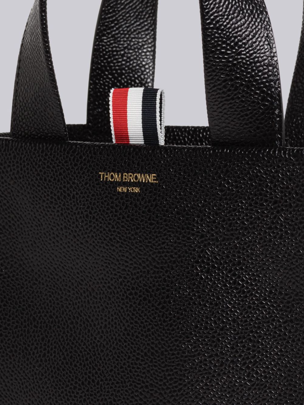 Thom Browne Pebble Grain Leather Small Square Men Tote Bags Black | GIO40Q17435