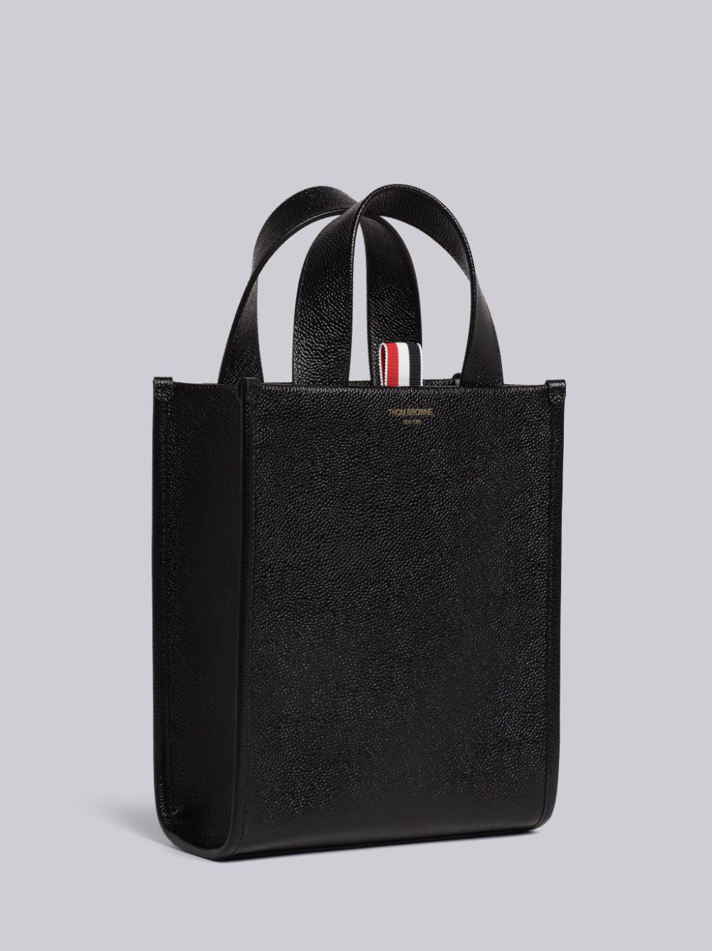 Thom Browne Pebble Grain Leather Small Square Men Tote Bags Black | GIO40Q17435