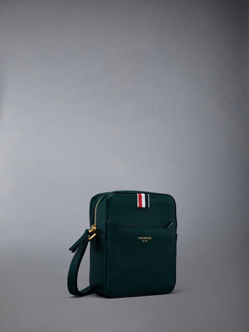 Thom Browne Pebble Grain Leather Vertical Camera Women Tool Bags Green | CMA65F95023