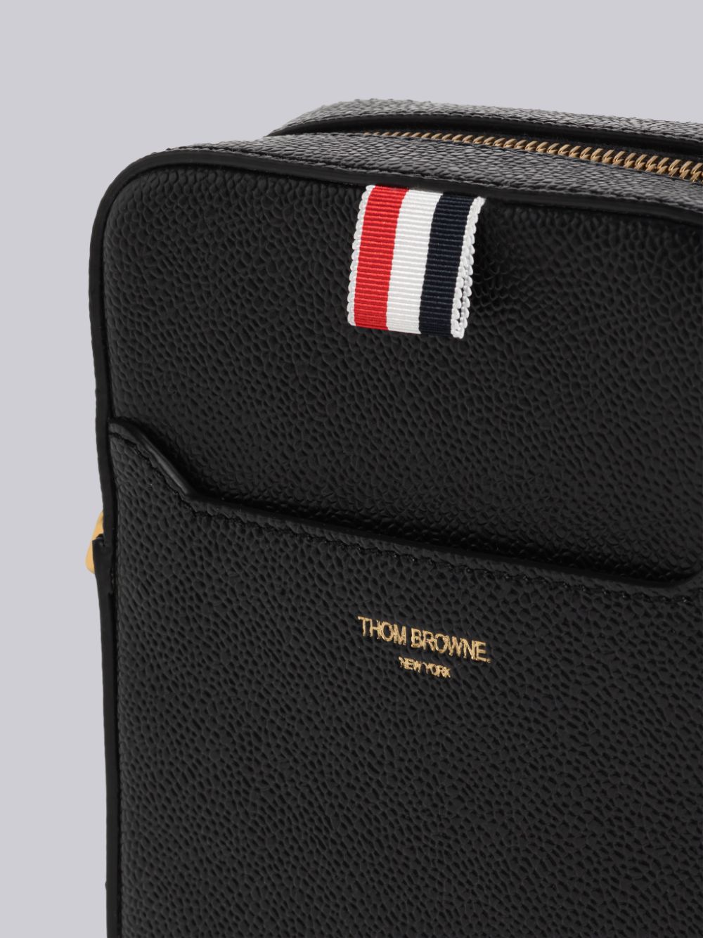 Thom Browne Pebble Grain Leather Vertical Camera Women Tool Bags Black | HBE59B52965