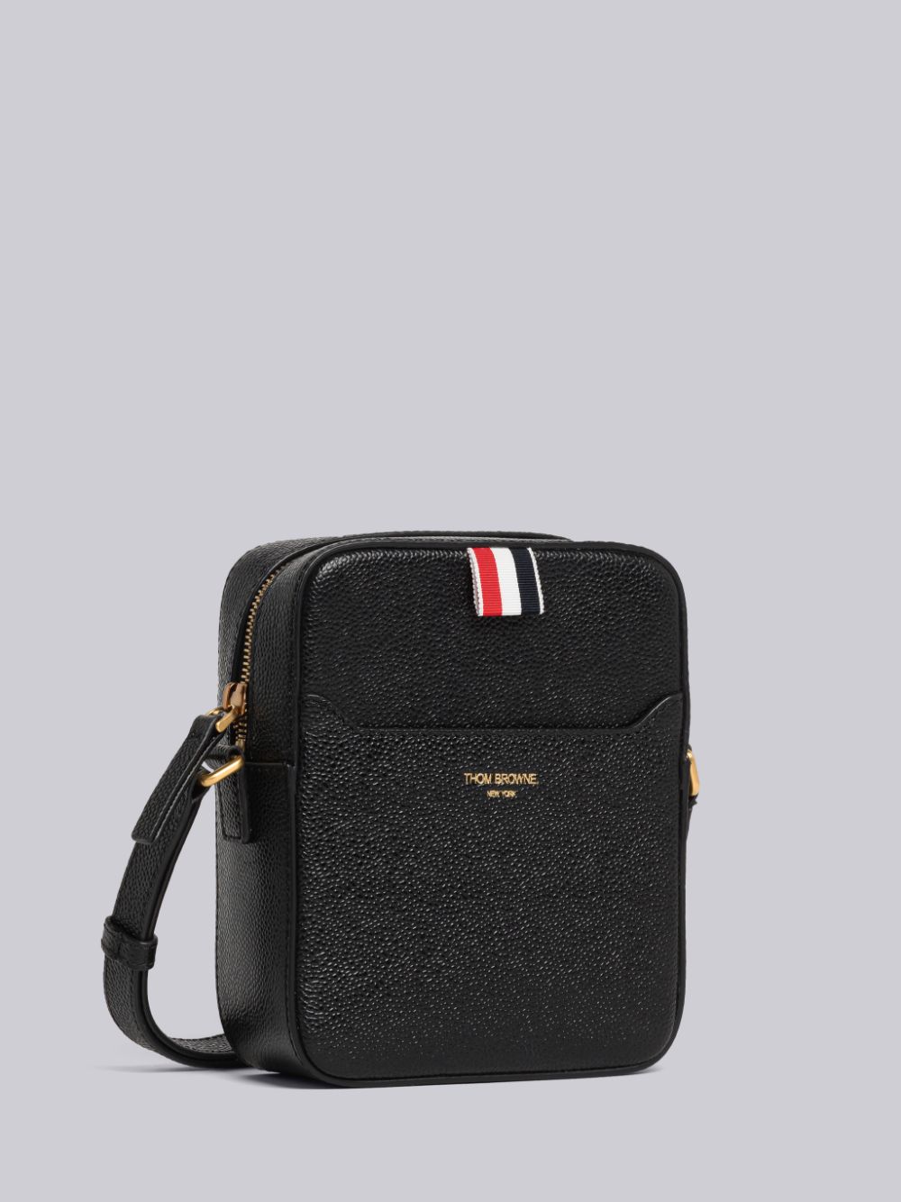 Thom Browne Pebble Grain Leather Vertical Camera Women Tool Bags Black | HBE59B52965