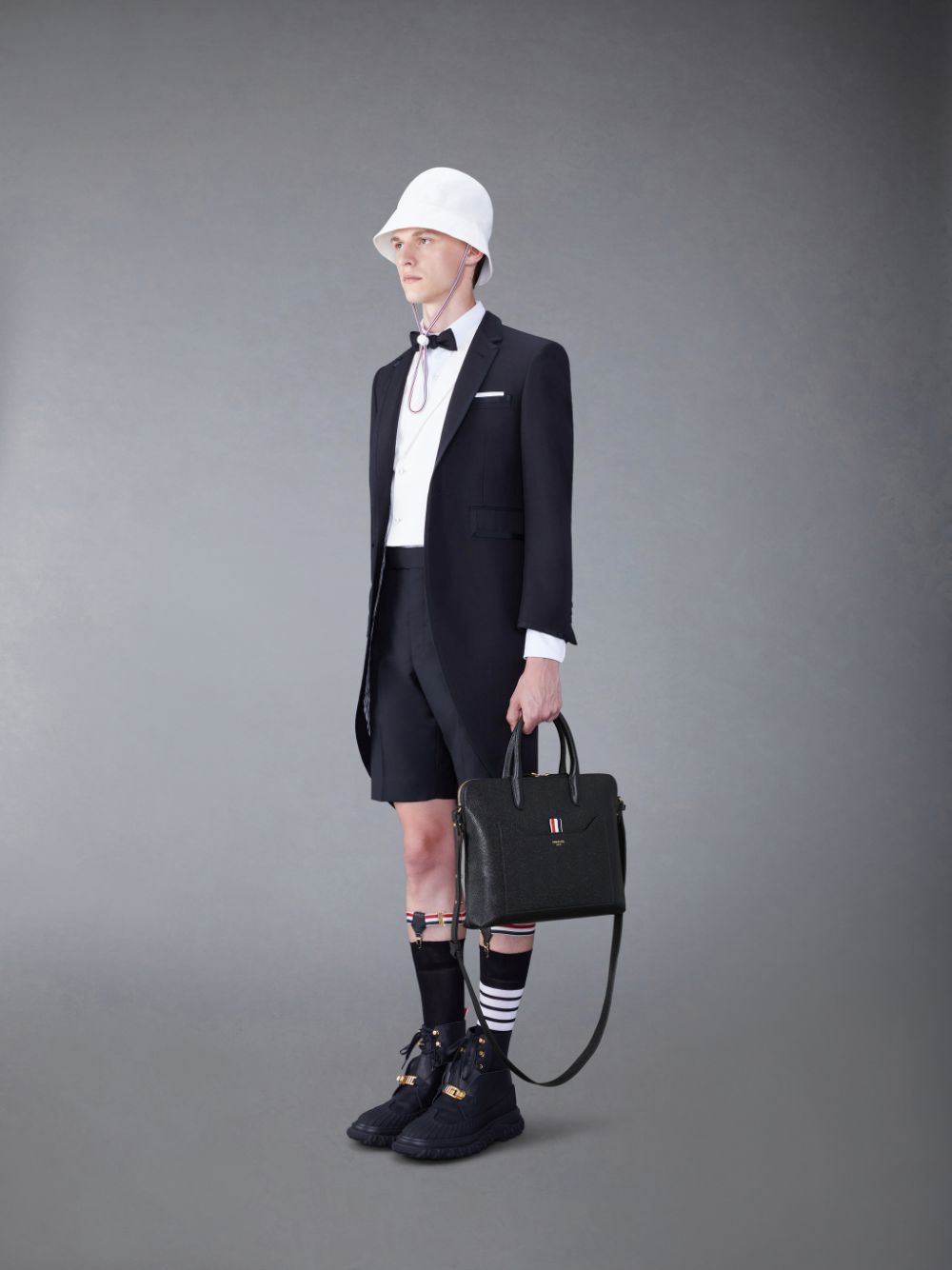 Thom Browne Pebble Grain Men Business Bags Black | ZXP41B21470