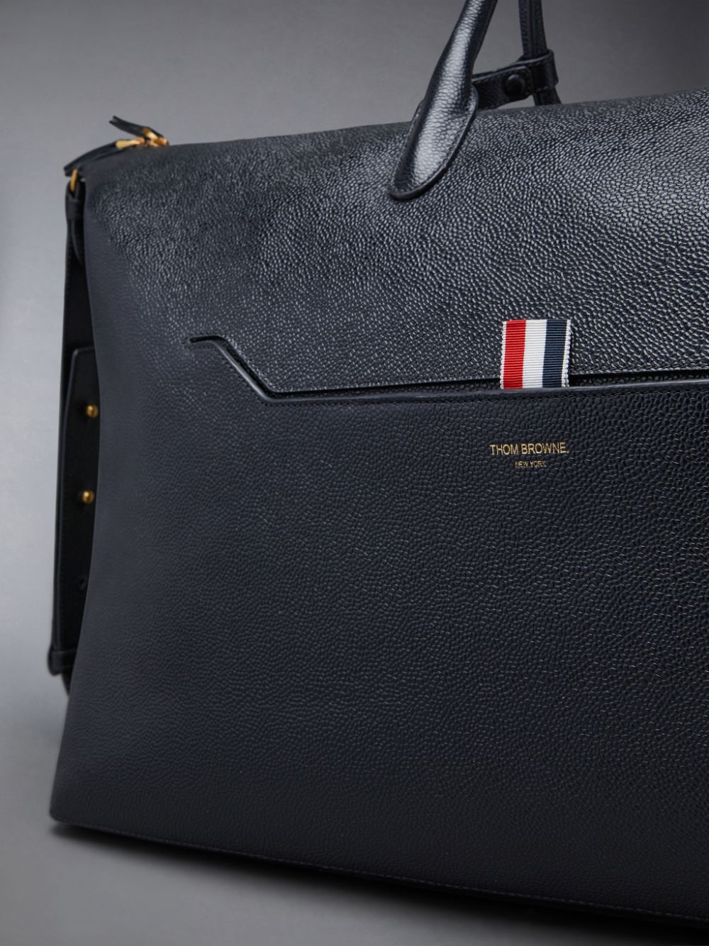 Thom Browne Pebble Grain Men Duffle Bags Black | THJ96R81259