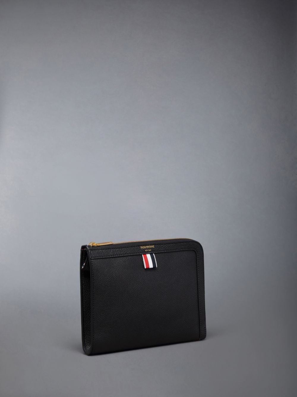 Thom Browne Pebble Grain Mini Gusset Folio Women Clutch Bags Black | PPS75M54463