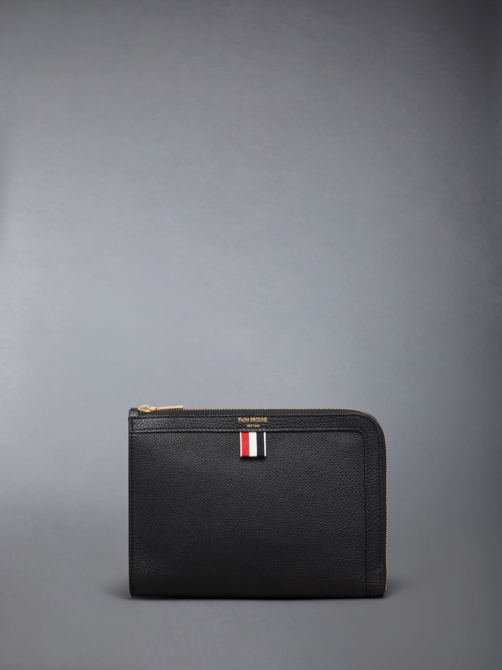 Thom Browne Pebble Grain Mini Gusset Folio Women Clutch Bags Black | PPS75M54463