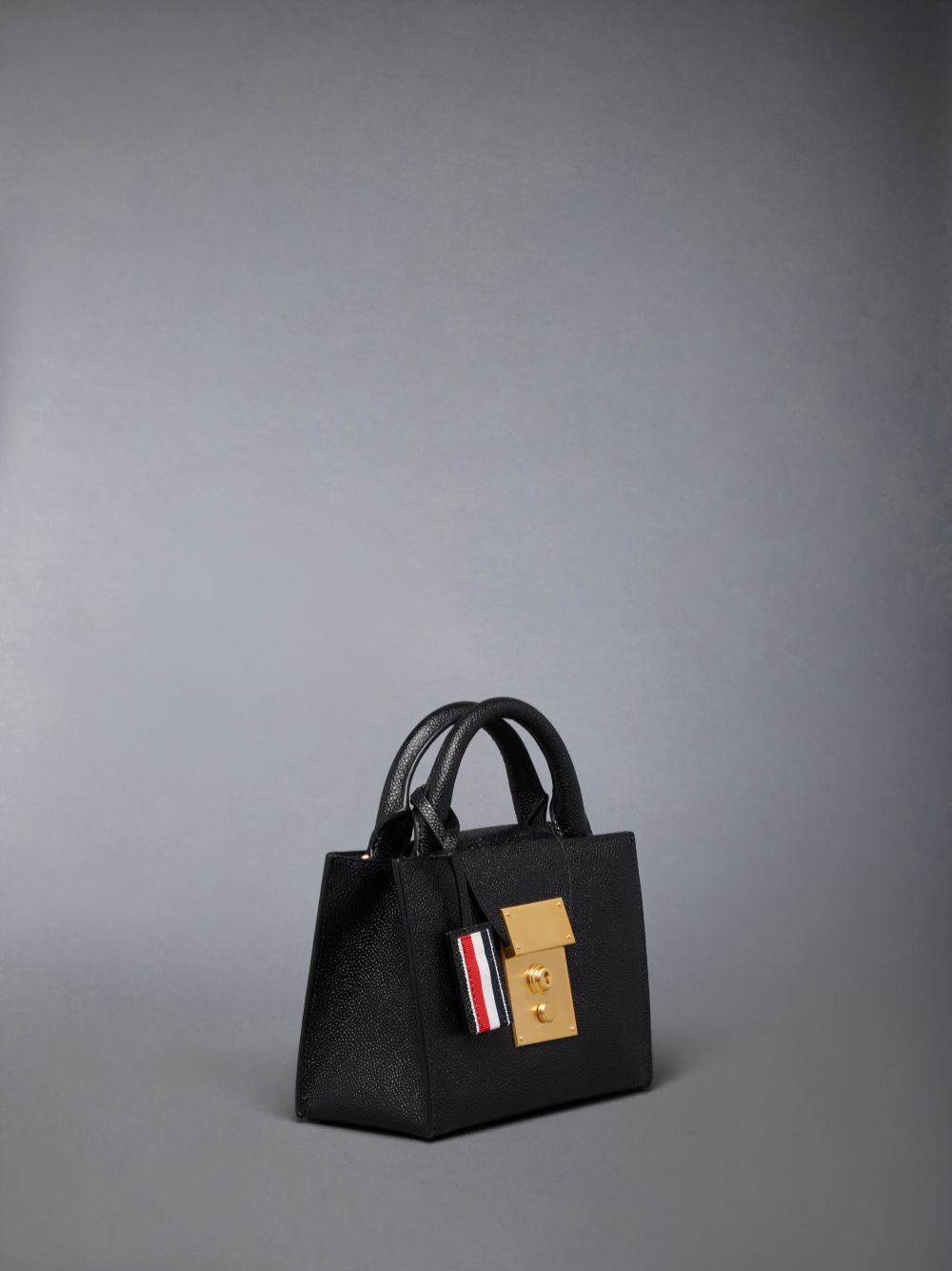 Thom Browne Pebble Grain Mini Mr. Men Tote Bags Black | YYS79X47302