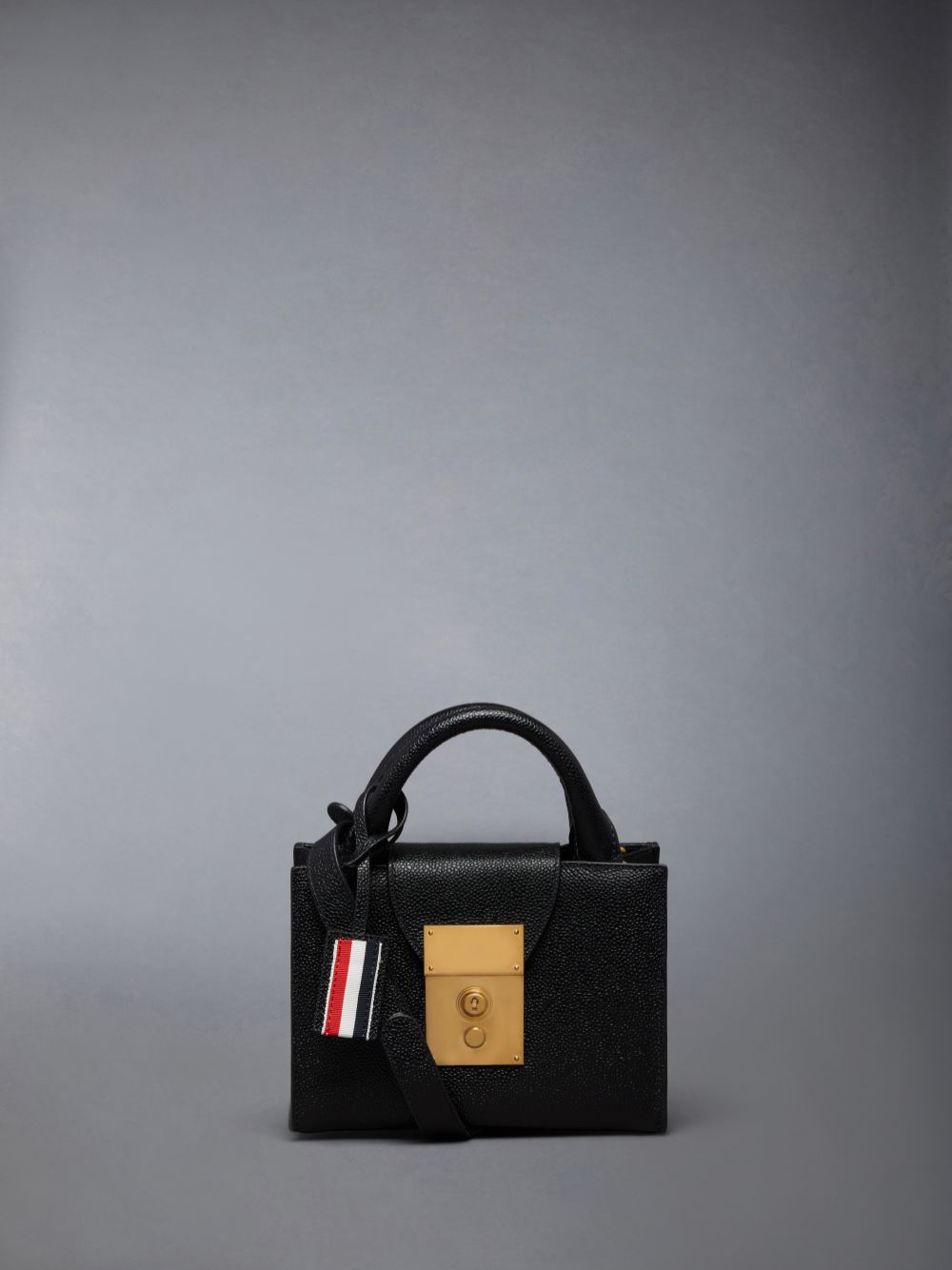 Thom Browne Pebble Grain Mini Mr. Women Tote Bags Black | ROM26C34242