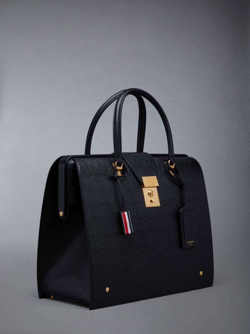 Thom Browne Pebble Grain Mr. Men Tote Bags Black | MBZ57Y82242