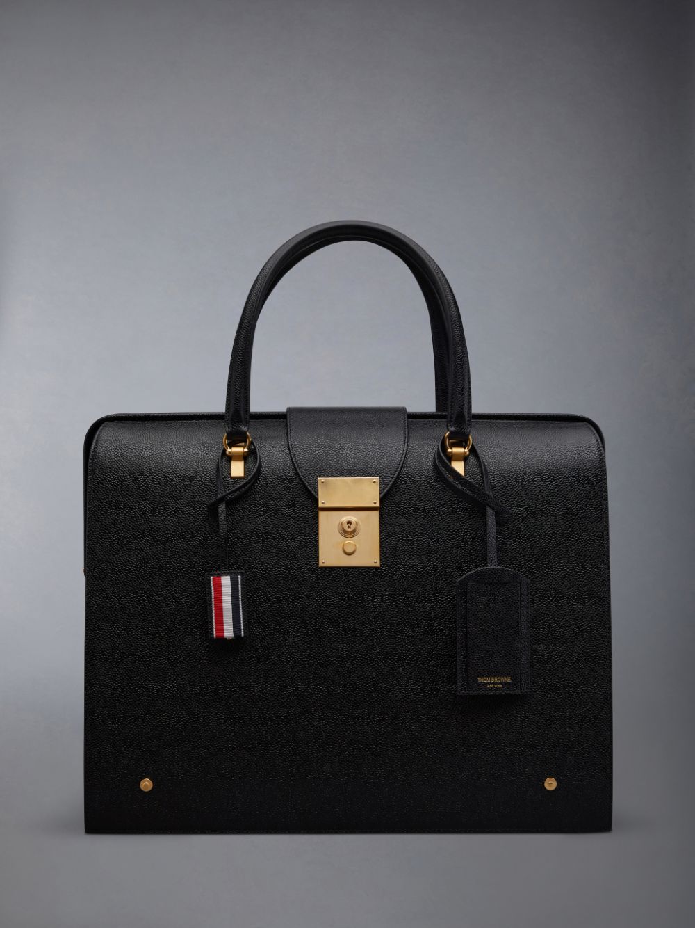 Thom Browne Pebble Grain Mr. Women Duffle Bags Black | AYG32G14776