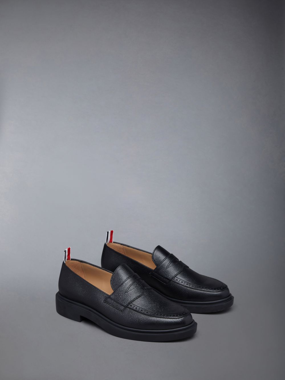 Thom Browne Pebble Grain Penny Women Loafers Black | MVO28X53562