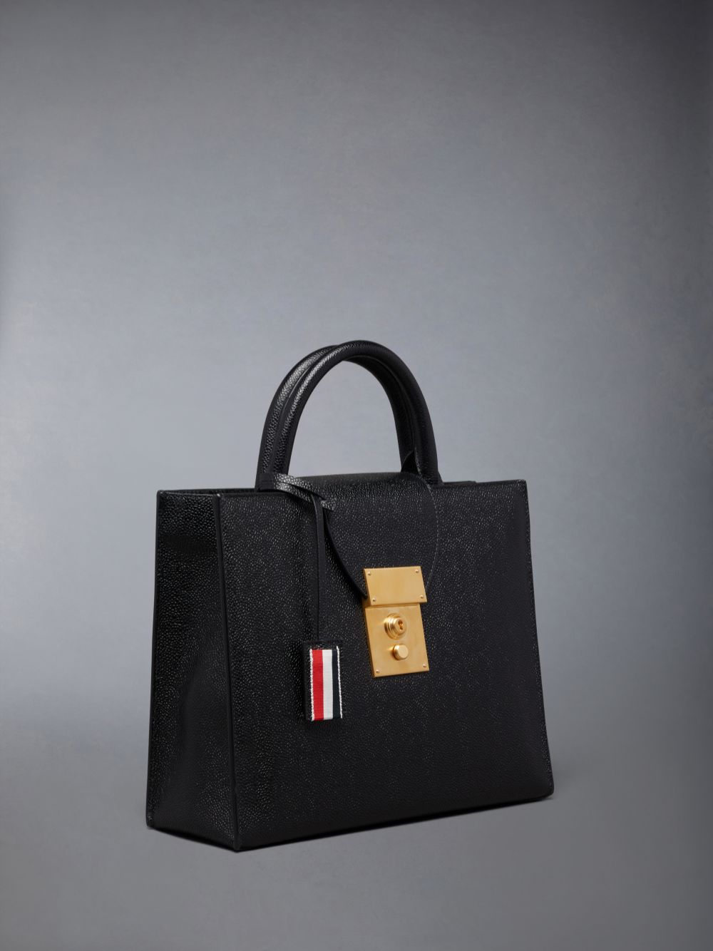 Thom Browne Pebble Grain Small Mr. Women Tote Bags Black | SLN57X56893