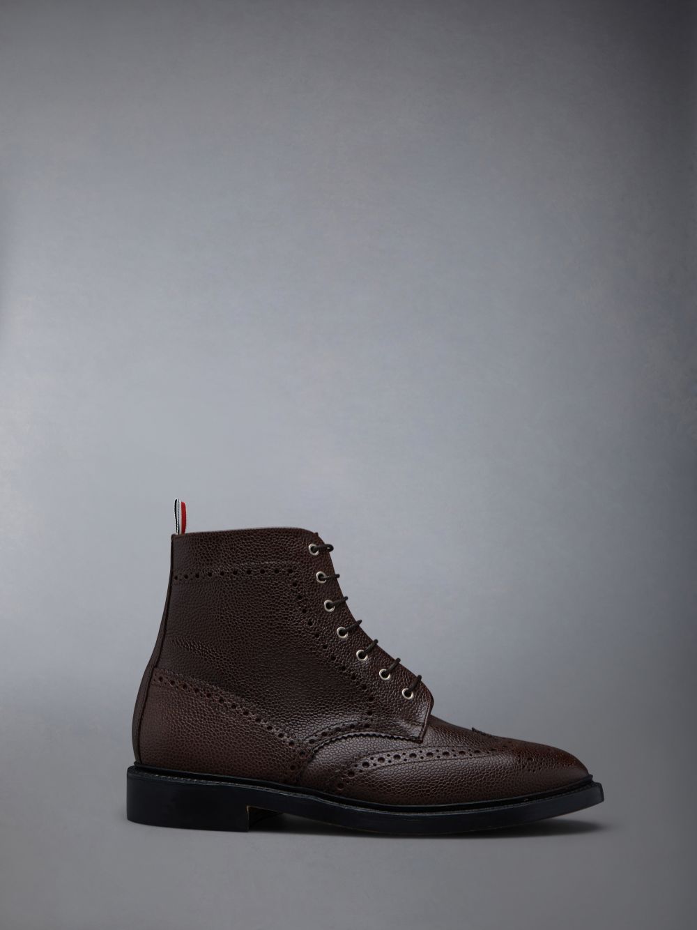 Thom Browne Pebble Grain Wingtip Men Boots Brown | NKQ69C17087