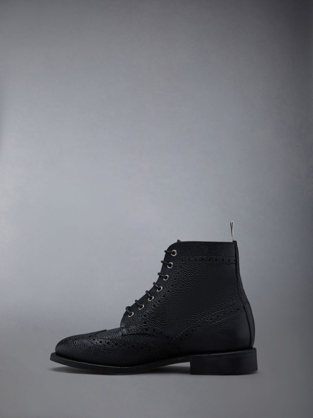 Thom Browne Pebble Grain Wingtip Women Boots Black | CGY10F53680