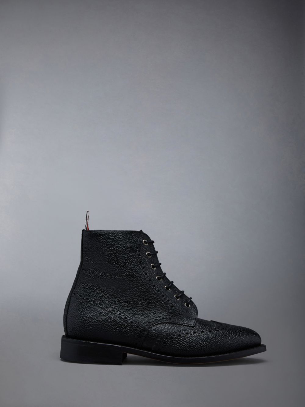 Thom Browne Pebble Grain Wingtip Women Boots Black | CGY10F53680