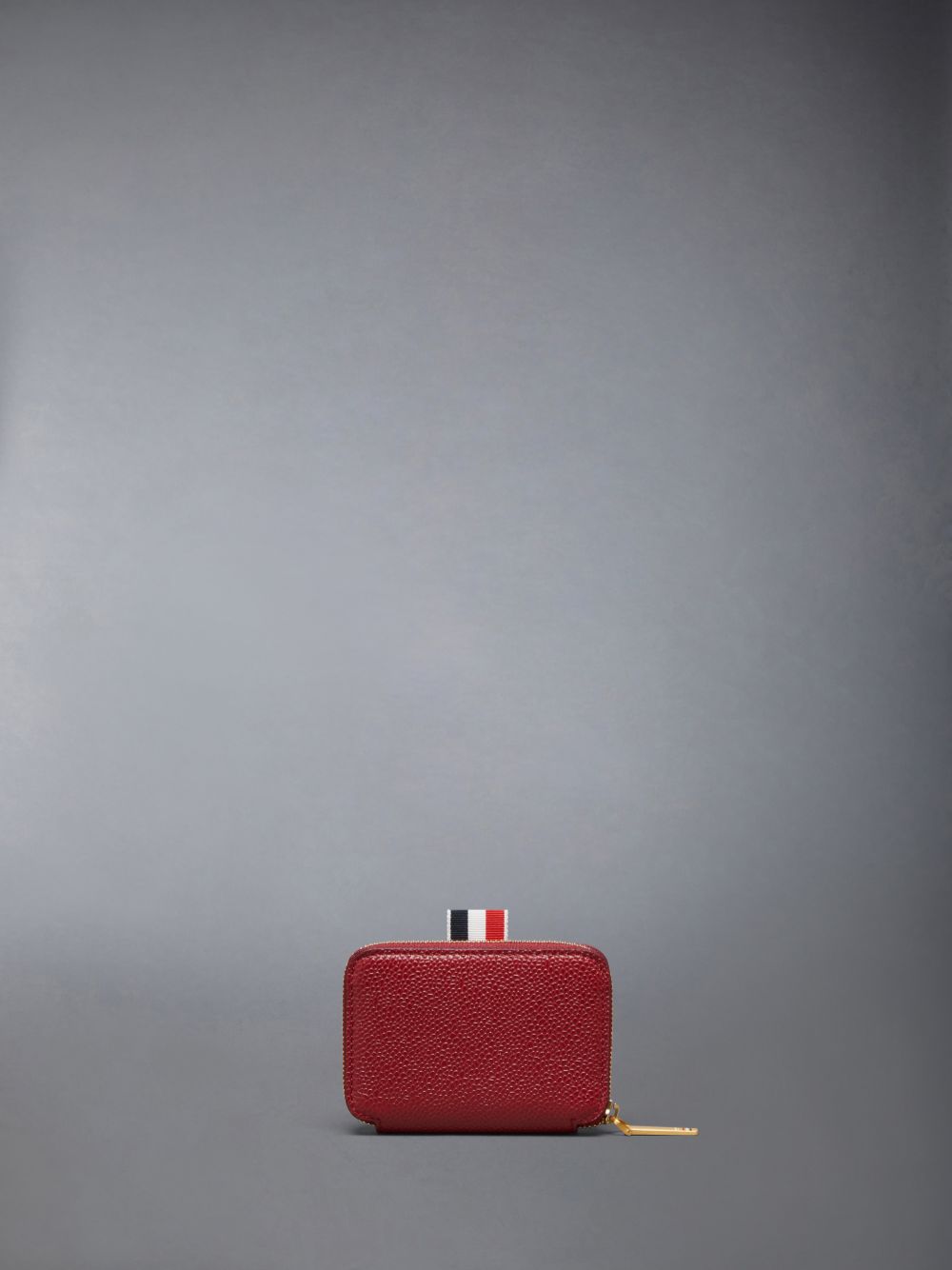 Thom Browne Pebble Grain Zip Around Men Card Case Red | XXF09E88119