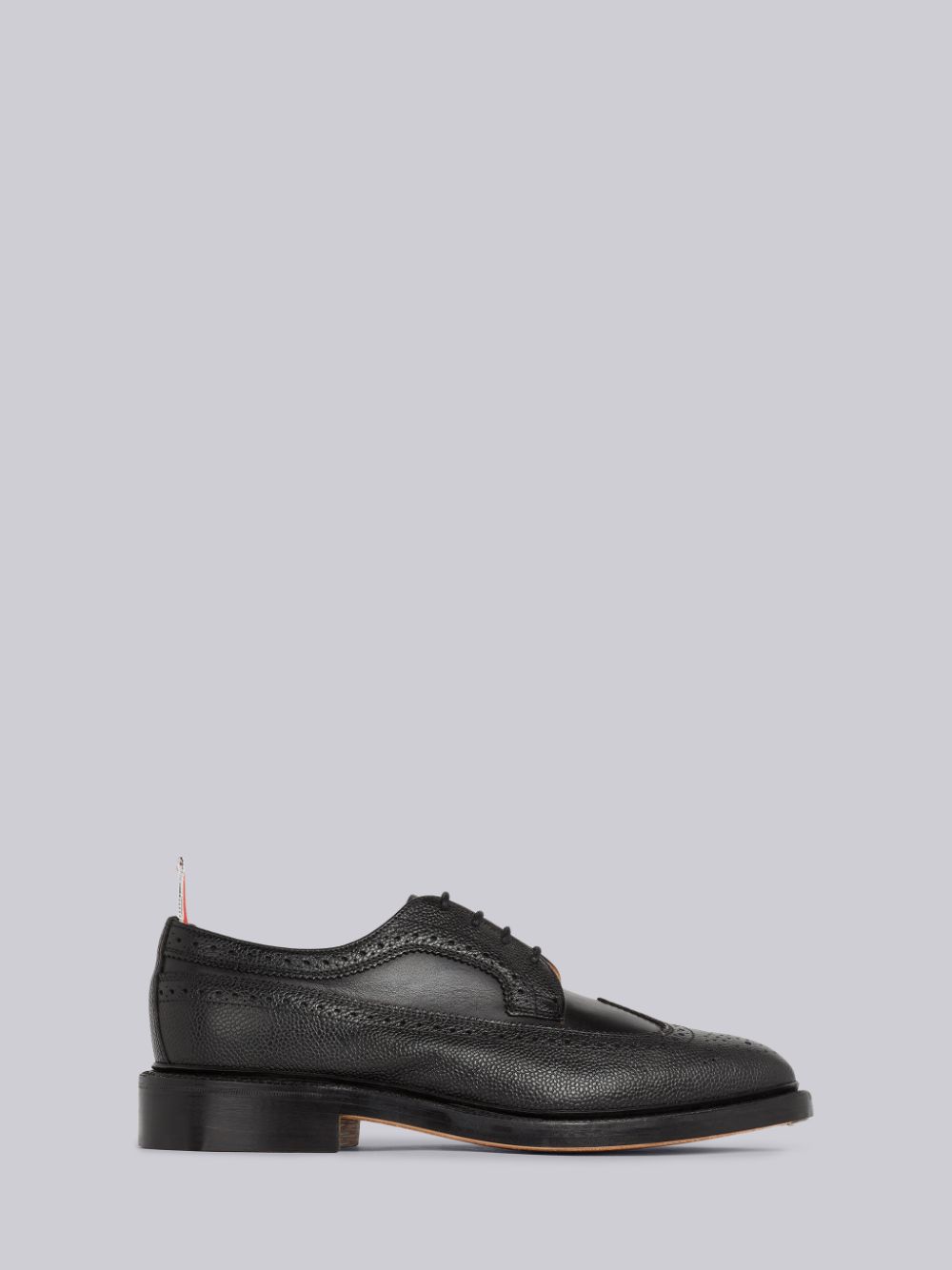 Thom Browne Pebbled Calfskin Mix Longwing Men Brogue Shoes Black | FFZ30Z39658