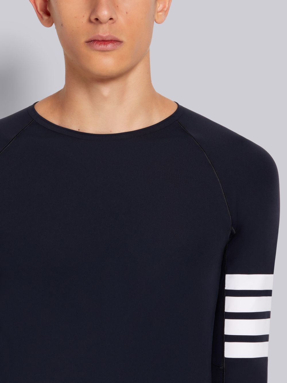 Thom Browne Piece-dyed Interlock 4-Bar Compression Men T Shirts Navy | VNB44B21257