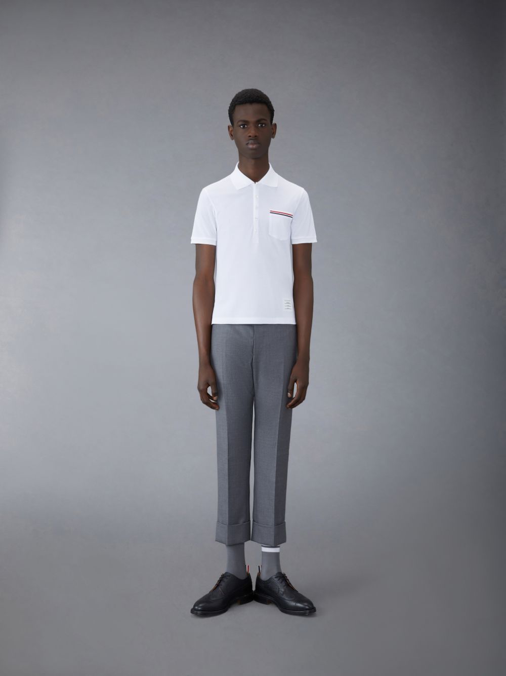 Thom Browne Pique Pocket Men Polo Shirt White | WZM09S83127