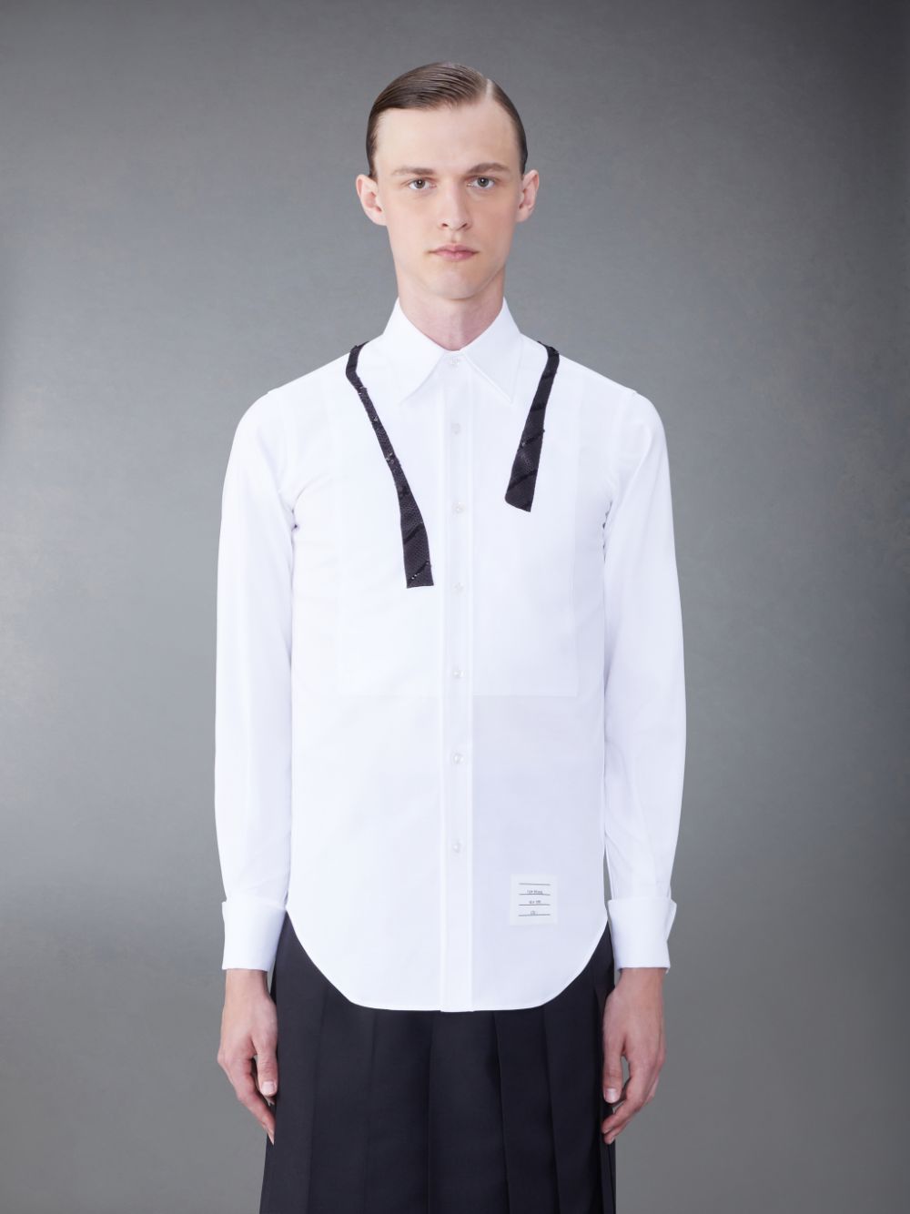 Thom Browne Pique Sequin Men Shirts White | RYJ11I24869