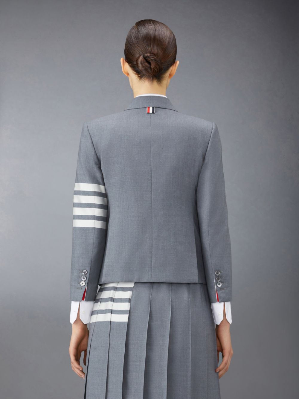 Thom Browne Plain Weave 4-Bar High Armhole Sport Women Coats Grey | ENR98Y45700