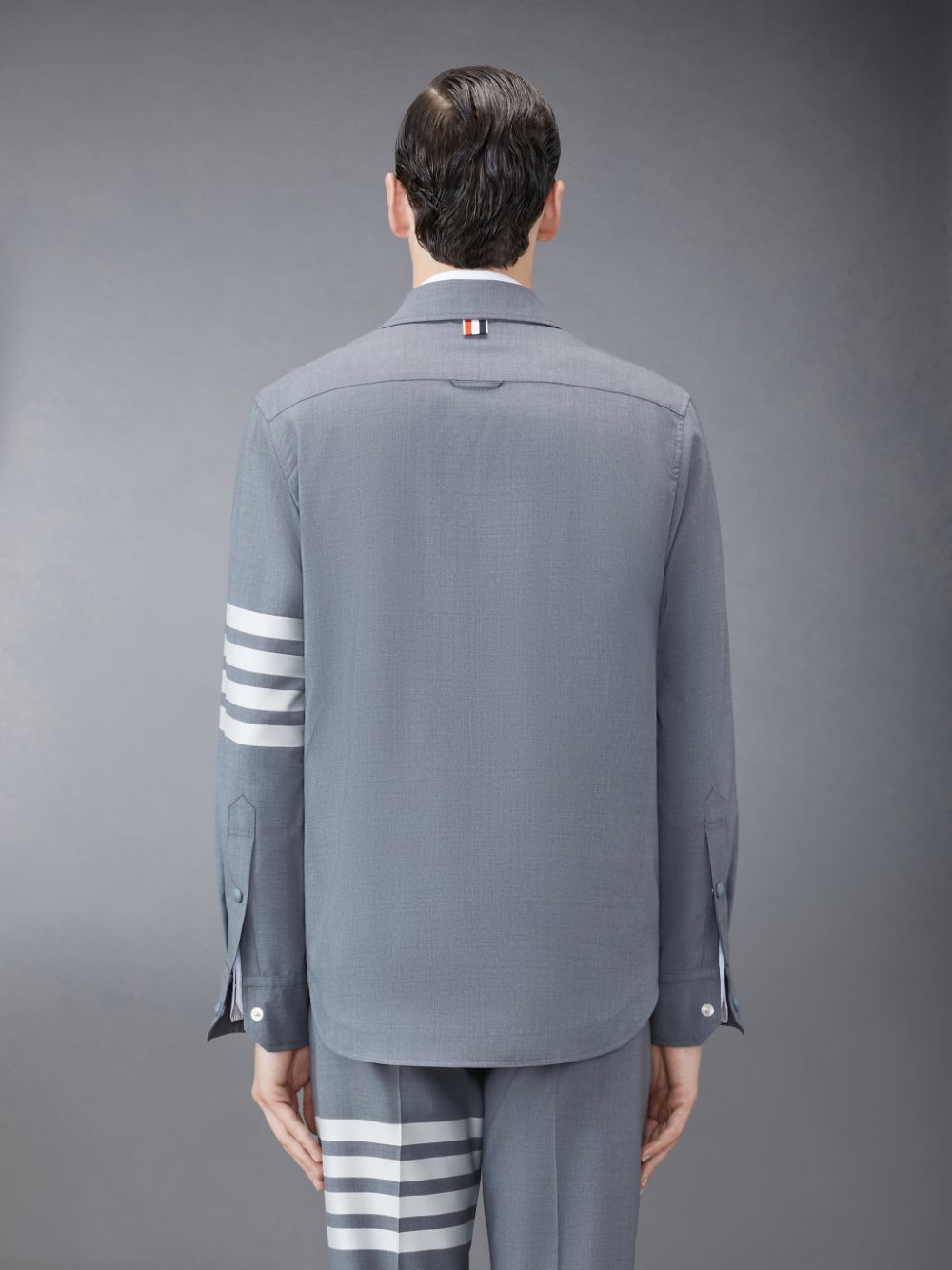 Thom Browne Plain Weave 4-Bar Jacket Men Shirts Grey | BSZ52N66911