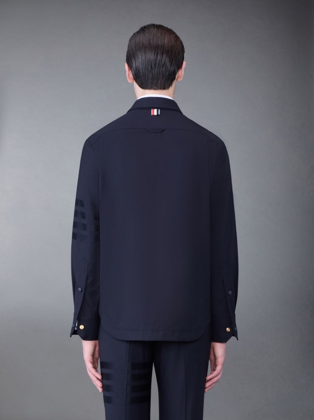 Thom Browne Plain Weave 4-Bar Jacket Men Shirts Blue | ZOB52N37715