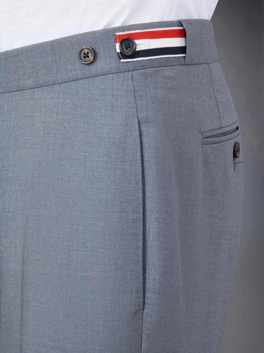 Thom Browne Plain Weave 4-Bar Low Rise Men Pants Grey | MGU17H98782