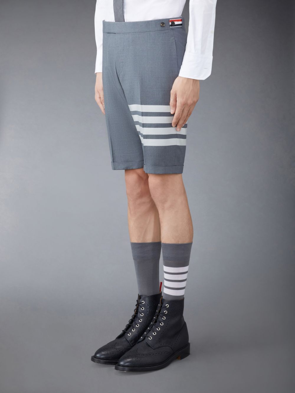 Thom Browne Plain Weave 4-Bar Low Rise Men Shorts Grey | VYG75M59587