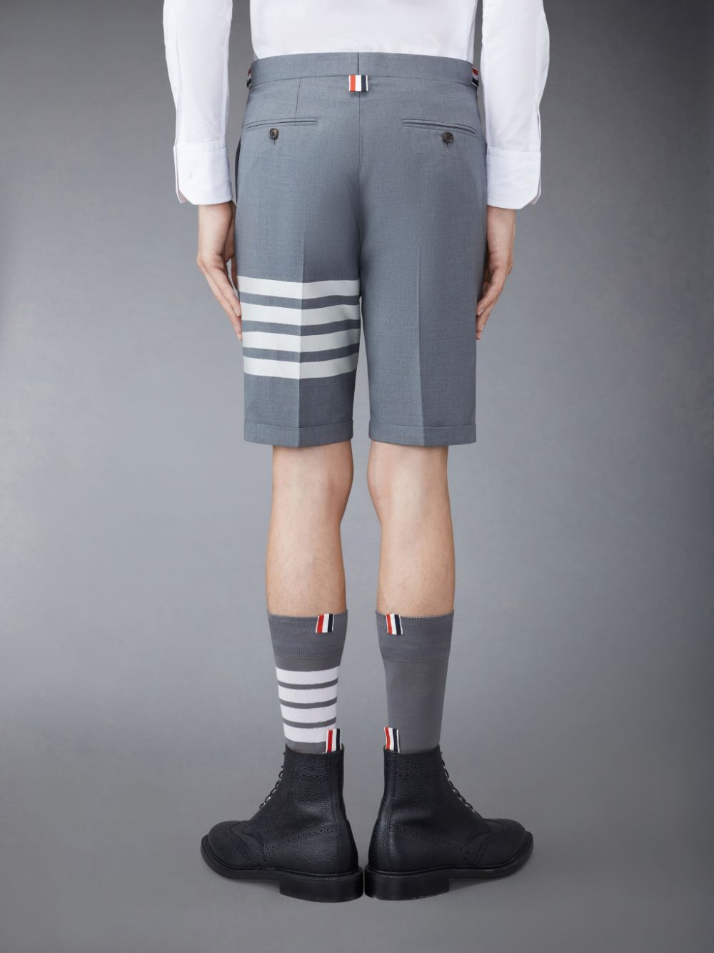 Thom Browne Plain Weave 4-Bar Low Rise Men Shorts Grey | VYG75M59587