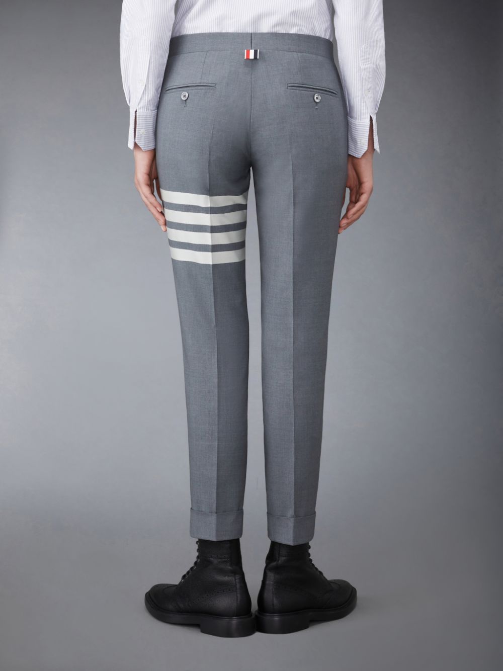 Thom Browne Plain Weave 4-Bar Low Rise Skinny Women Pants Grey | BYW12P75520