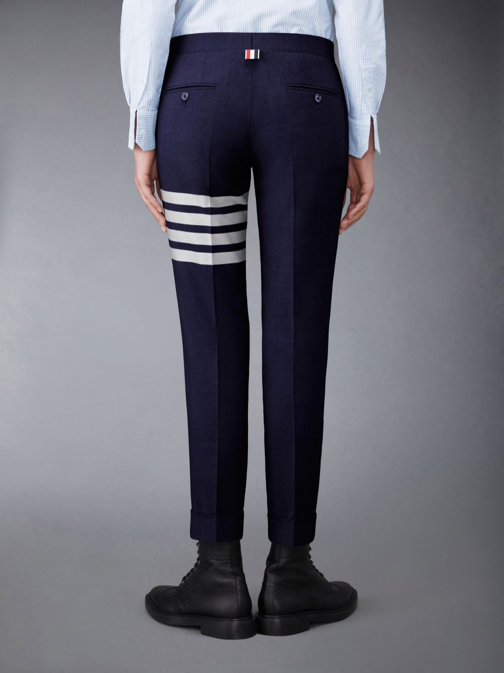 Thom Browne Plain Weave 4-Bar Low Rise Skinny Women Pants Blue | WKK77Y21372