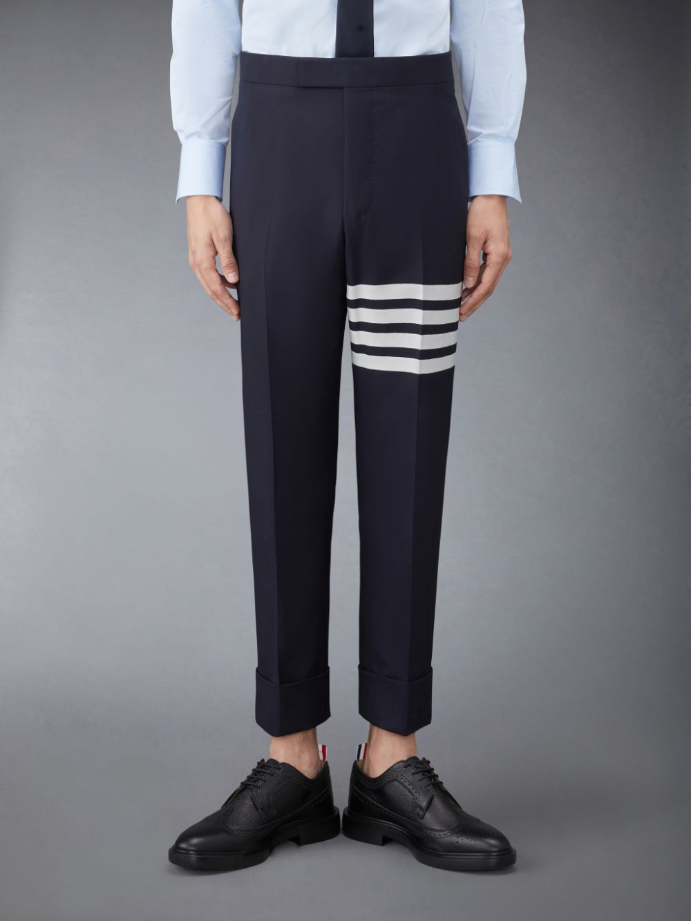 Thom Browne Plain Weave 4-Bar Men Pants Blue | LML29E44873