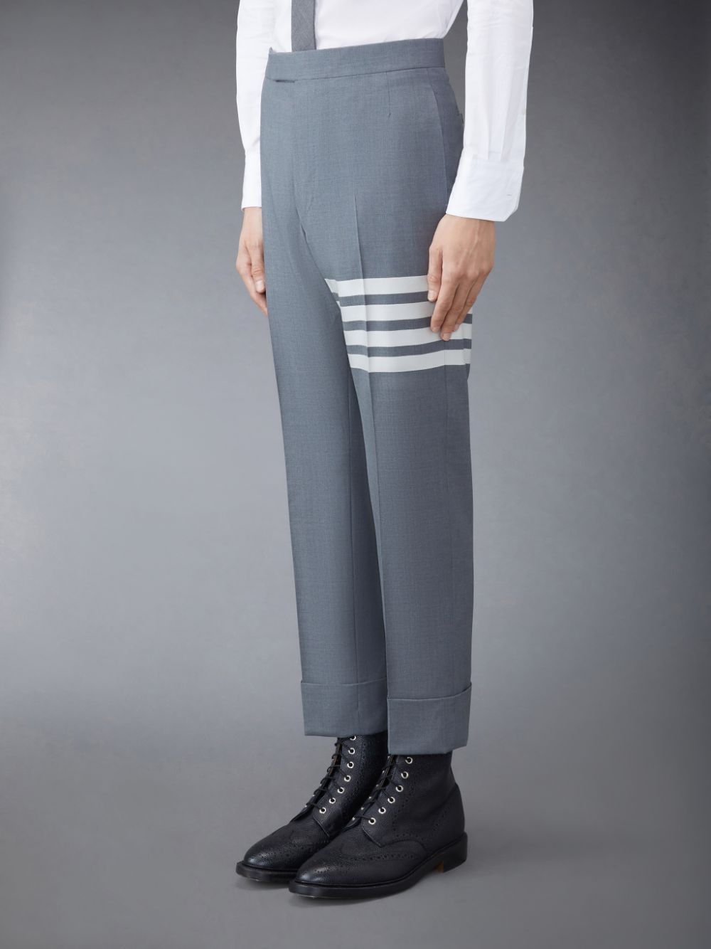 Thom Browne Plain Weave 4-Bar Men Pants Grey | GSJ48O30254