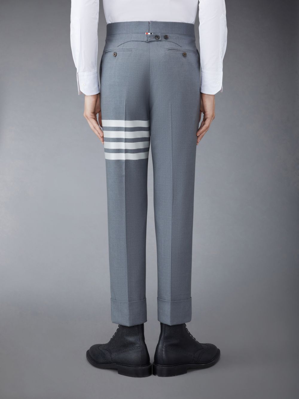 Thom Browne Plain Weave 4-Bar Men Pants Grey | GSJ48O30254