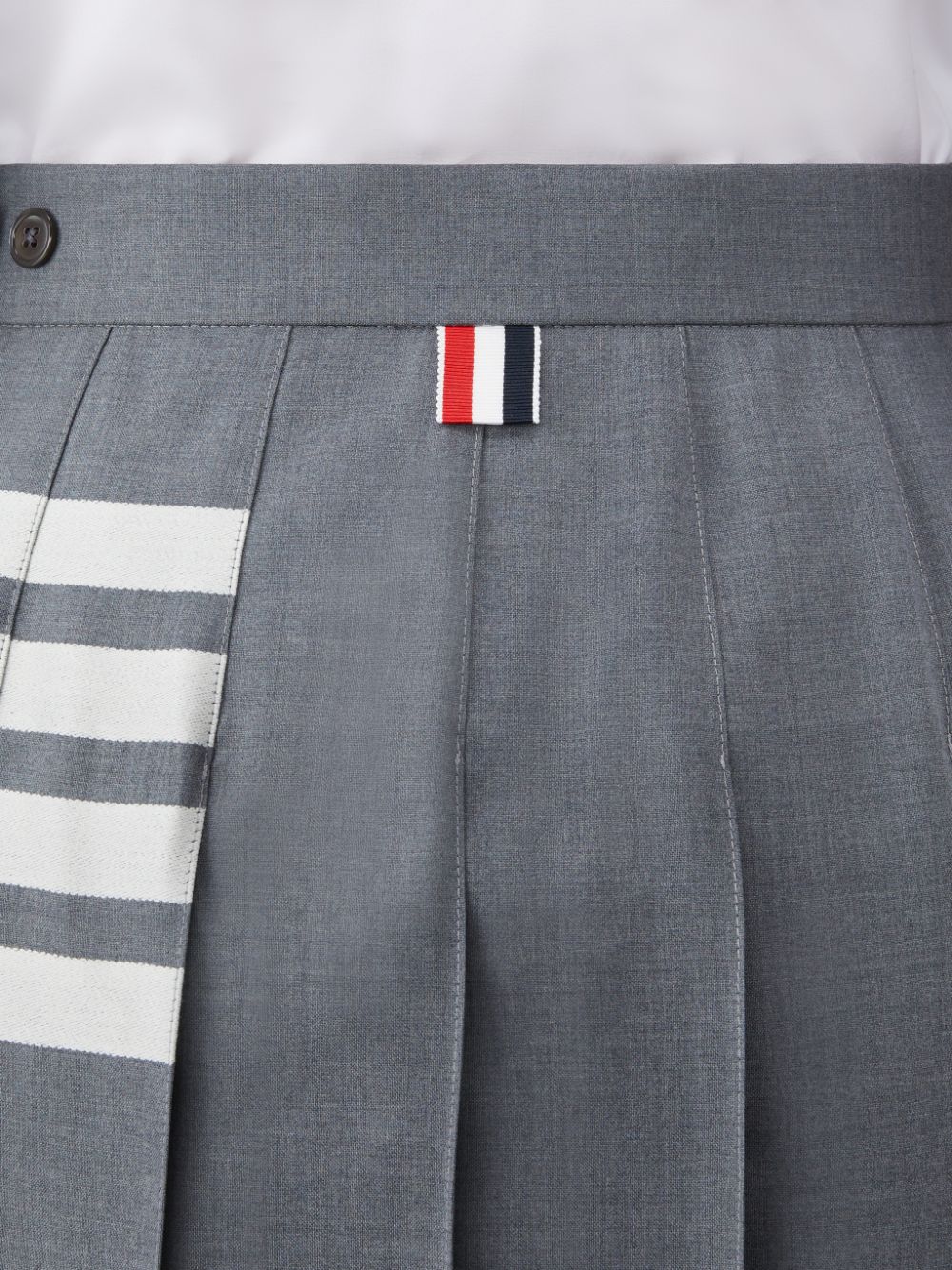 Thom Browne Plain Weave 4-Bar Pleated Midi Women Skirts Grey | XQA68X47211