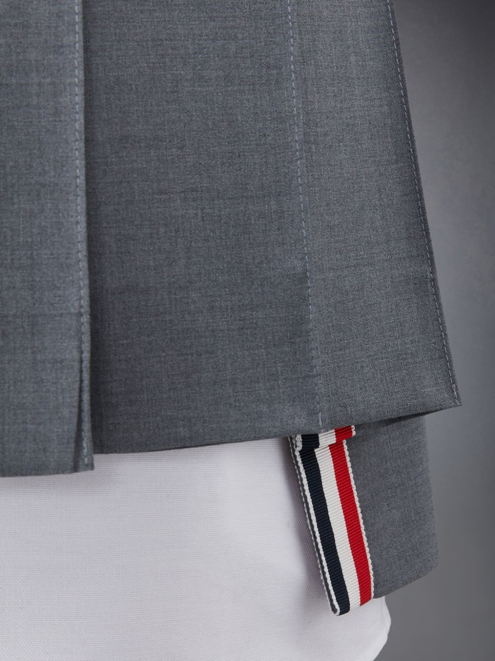 Thom Browne Plain Weave 4-Bar Pleated Mini Women Skirts Grey | TGL64Q81139