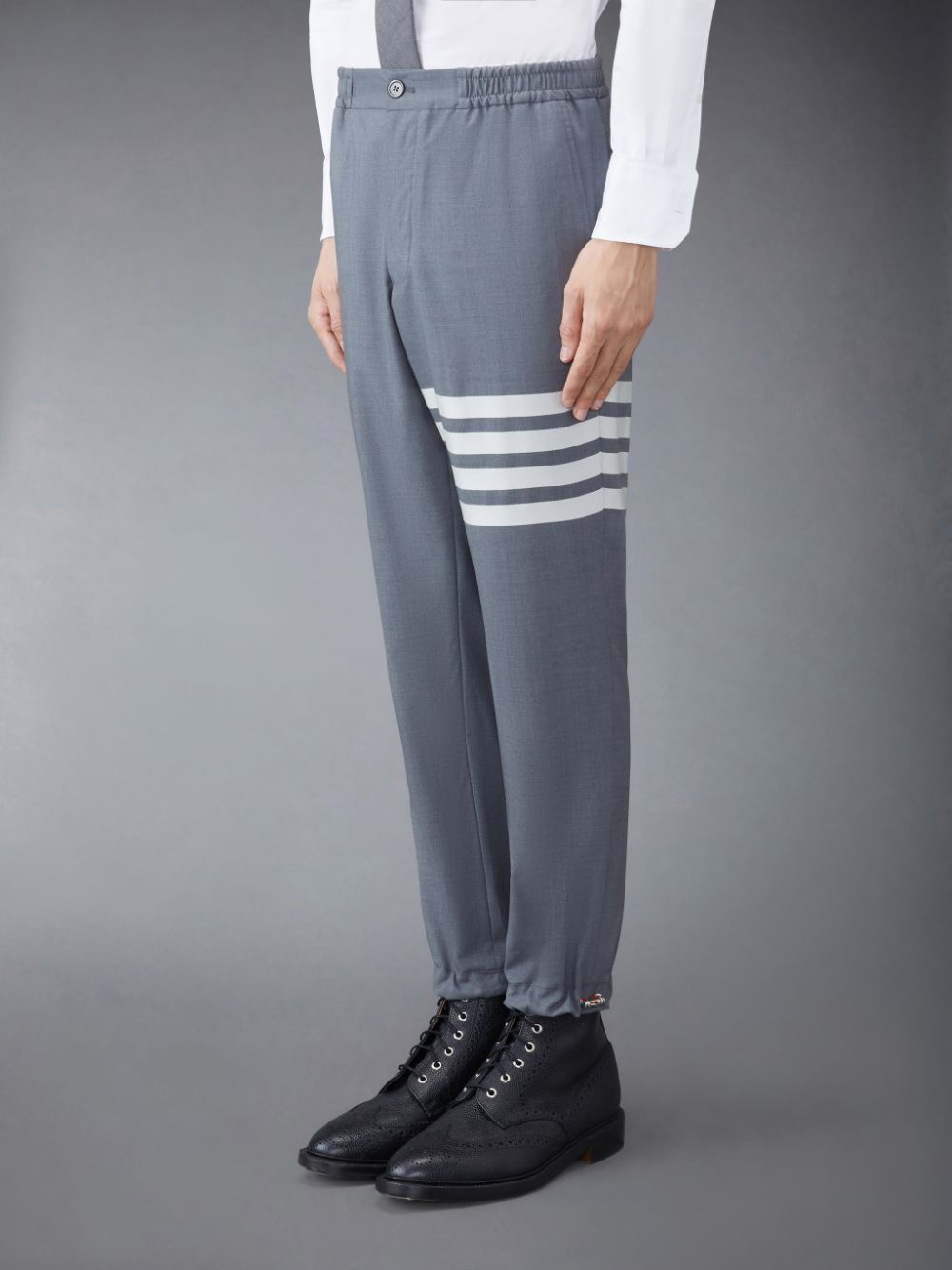 Thom Browne Plain Weave 4-Bar Track Men Pants Grey | BCE27V07264