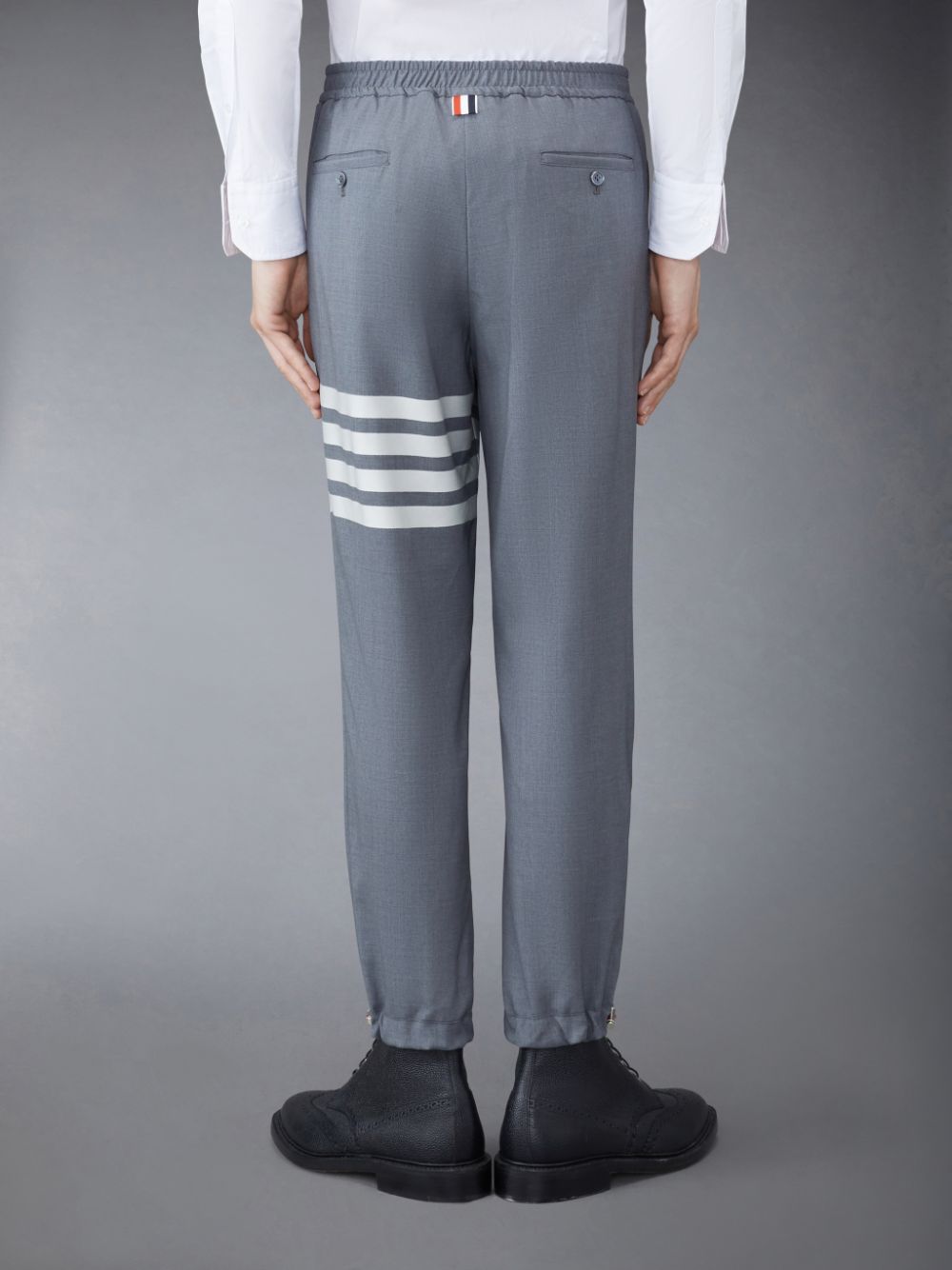 Thom Browne Plain Weave 4-Bar Track Men Pants Grey | BCE27V07264