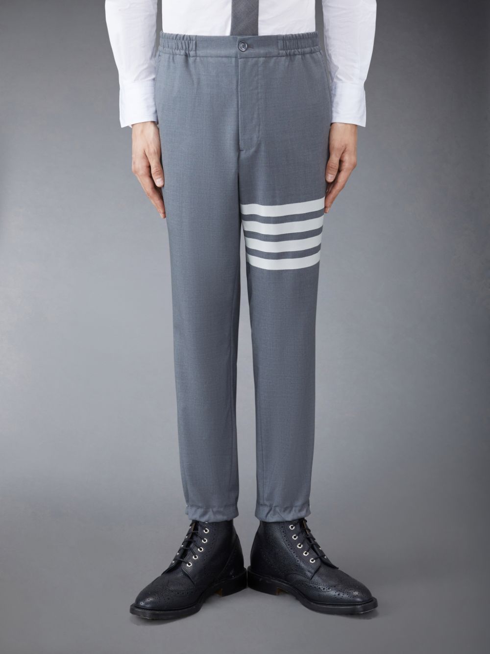 Thom Browne Plain Weave 4-Bar Track Men Pants Grey | BCE27V07264