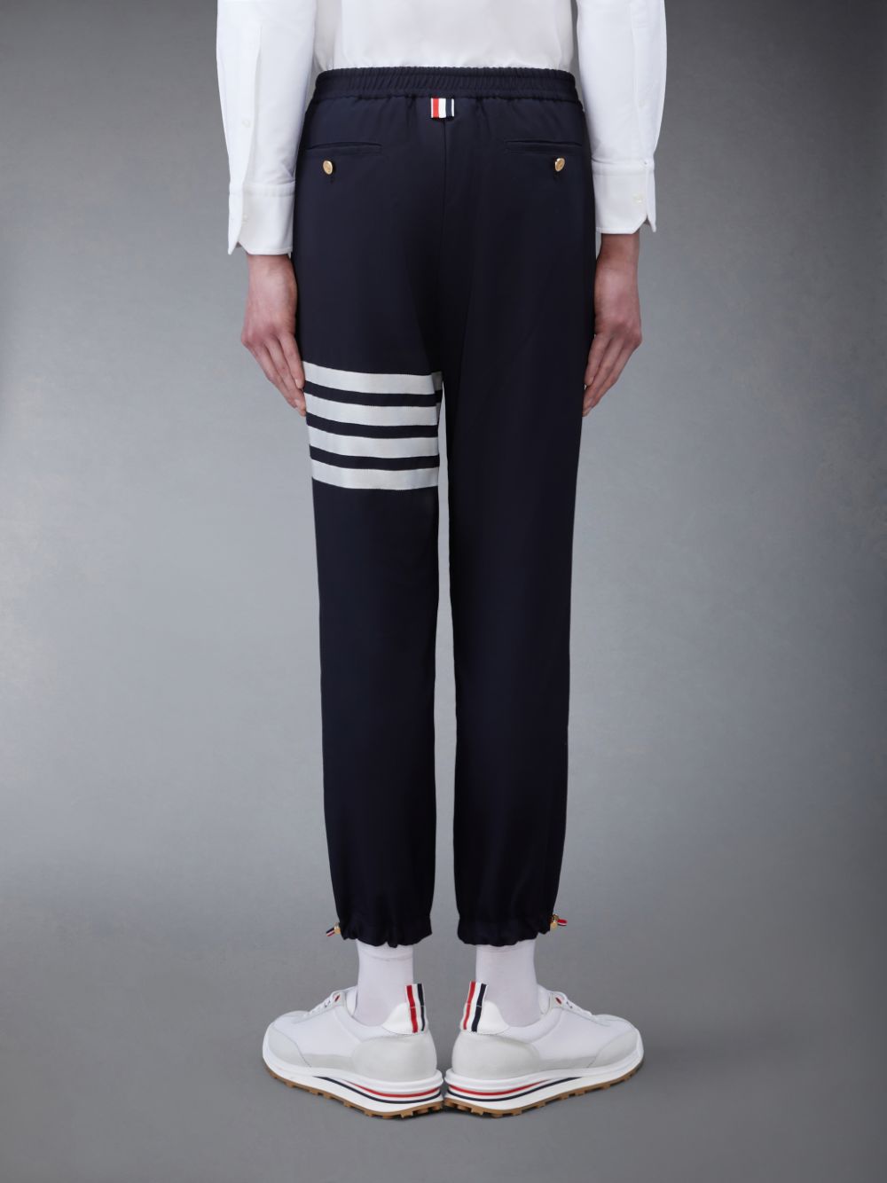 Thom Browne Plain Weave 4-Bar Track Men Pants Blue | XFI64H94098