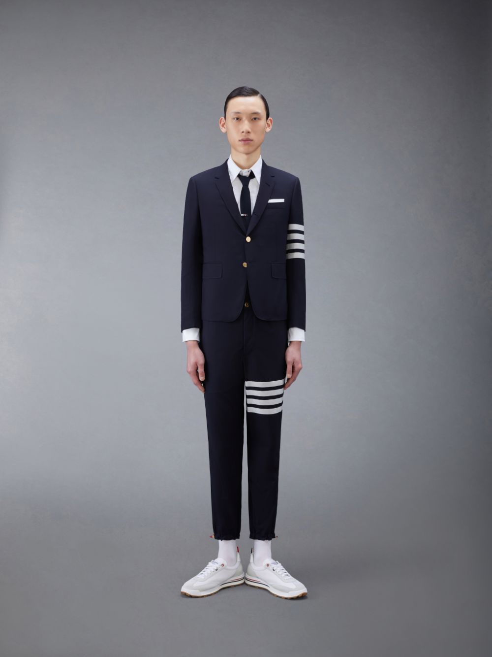 Thom Browne Plain Weave 4-Bar Track Men Pants Blue | XFI64H94098