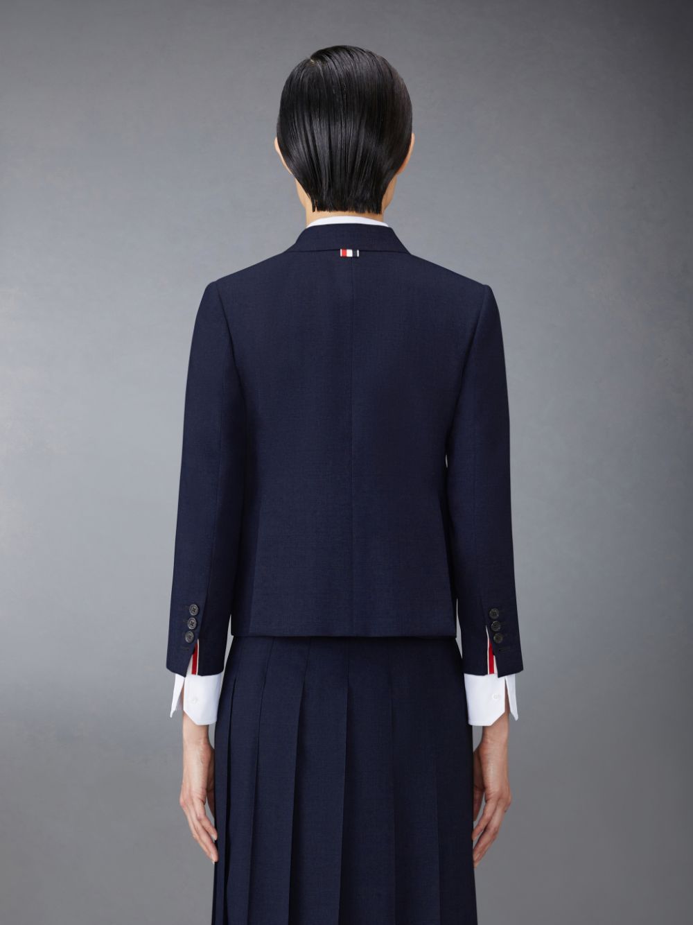 Thom Browne Plain Weave School Uniform High Armhole Sport Women Coats Blue | BGS90F27358