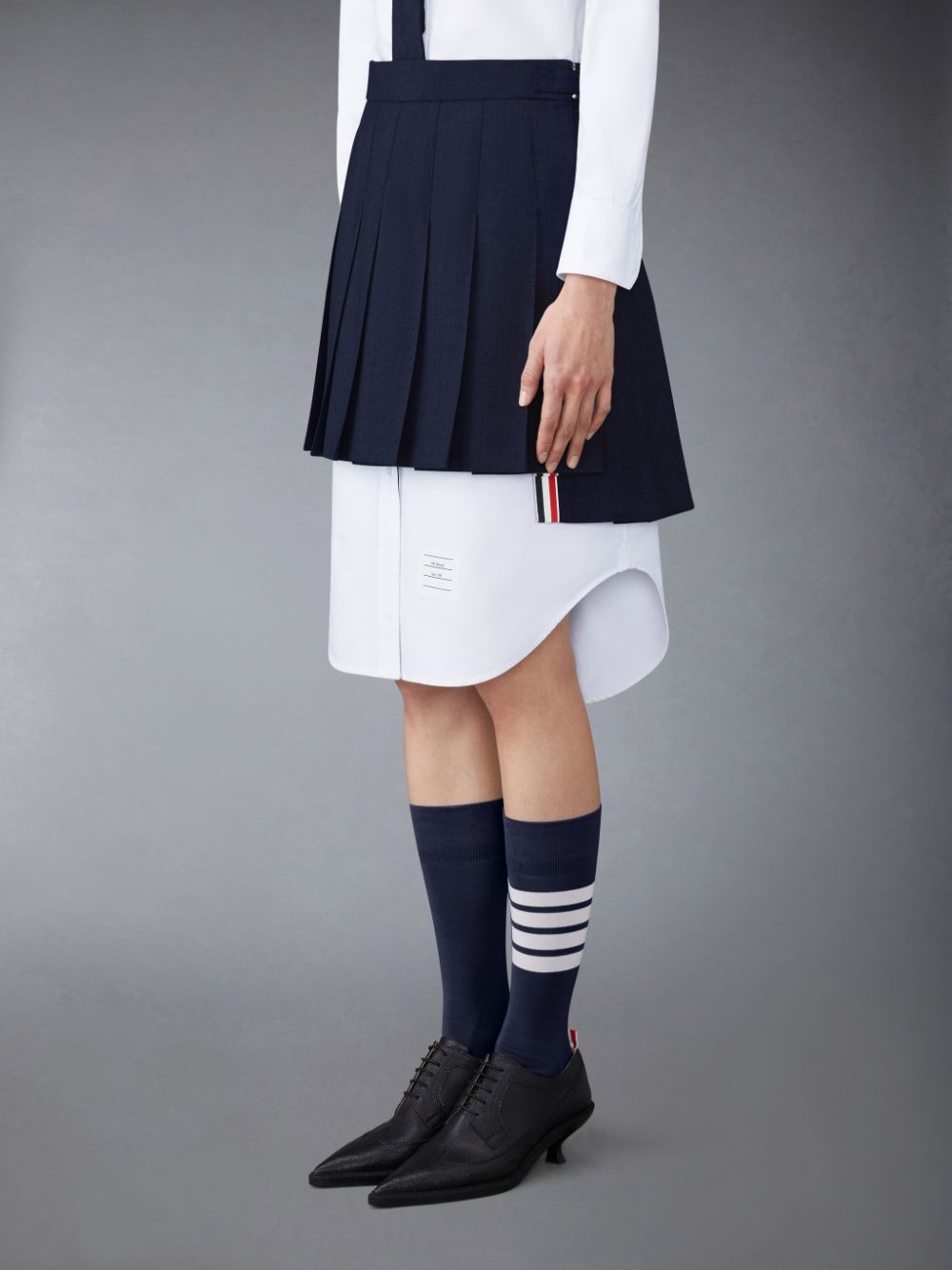 Thom Browne Plain Weave School Uniform Pleated Mini Women Skirts Blue | ZCR56V37420