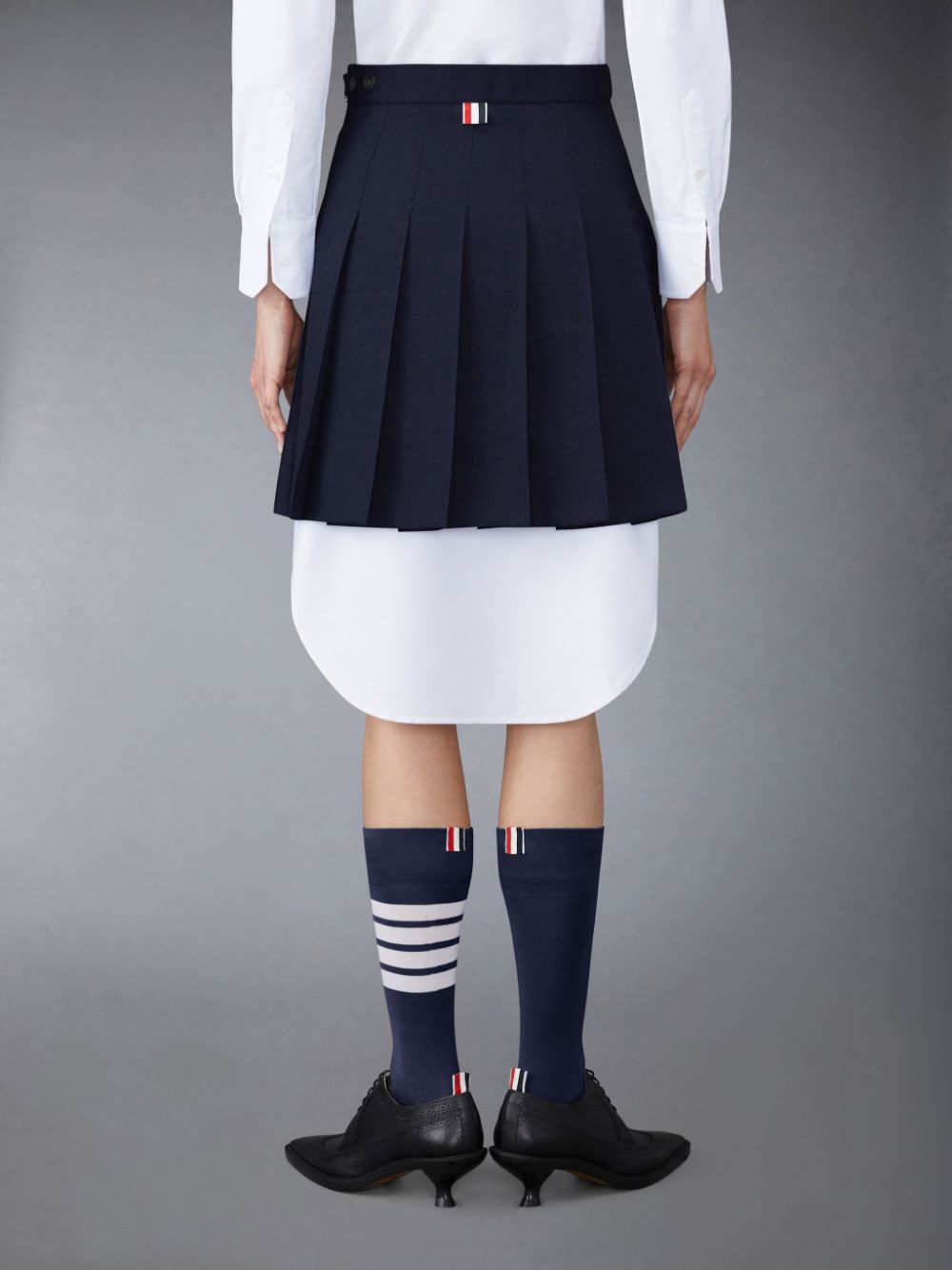 Thom Browne Plain Weave School Uniform Pleated Mini Women Skirts Blue | ZCR56V37420