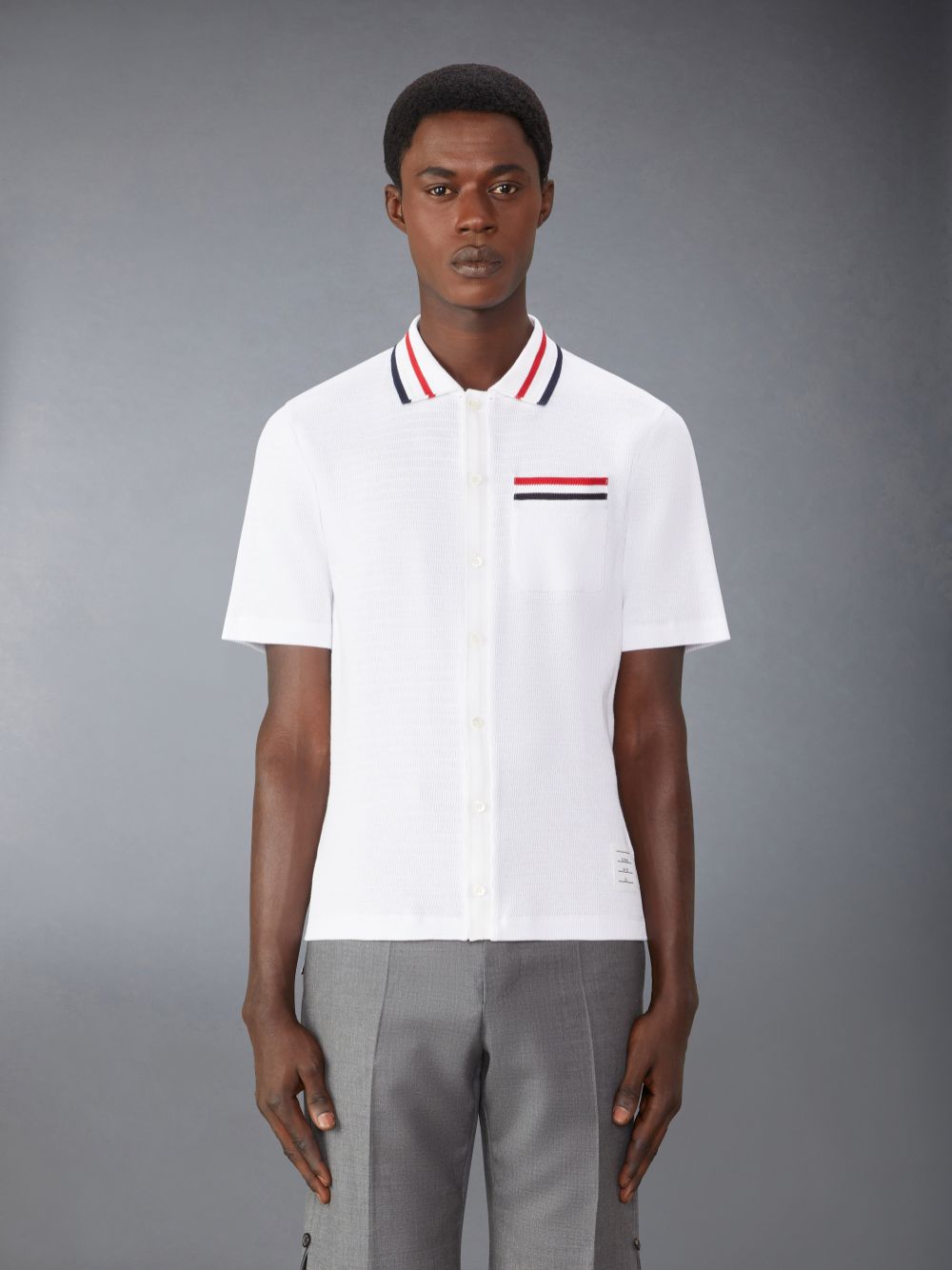 Thom Browne Pointelle Cotton Men Shirts White | LIG71Z41902