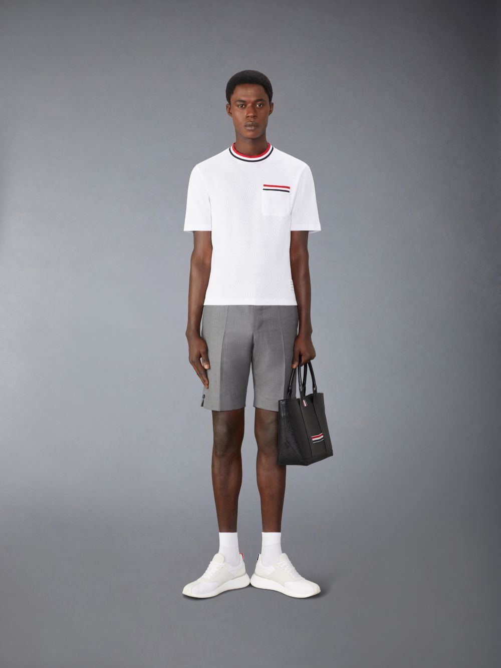 Thom Browne Pointelle Cotton Men T Shirts White | CLR22C37385